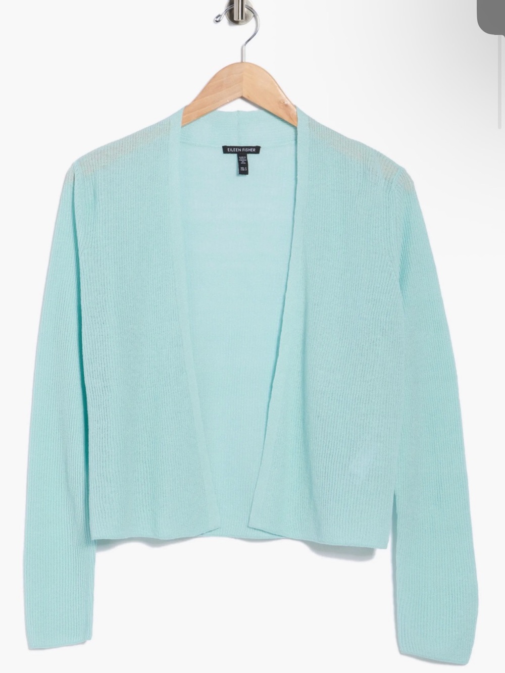 Eileen Fisher Organic Linen and Cotton Open Cardigan POOL teal Size small NEW - Picture 3 of 6